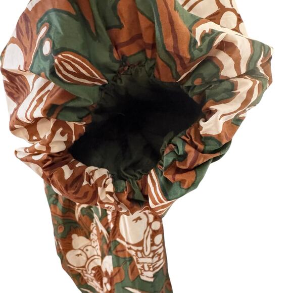 NWT Cara Cara Danielle One Shoulder Cotton Mini Dress Green Fruit Basket Size XL - Picture 12 of 15